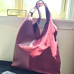 Anthropologie Deep Burgundy Shoulder Bag